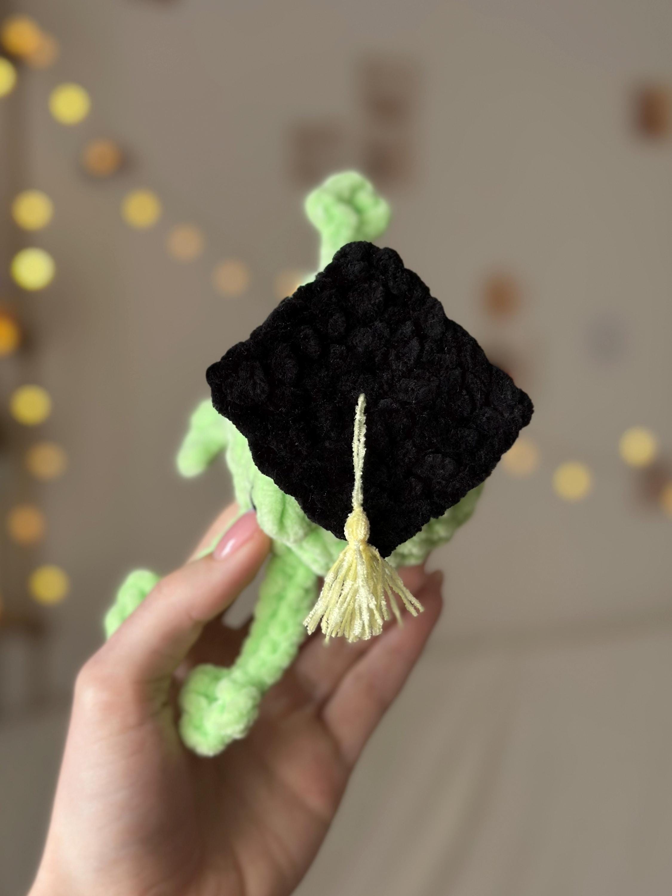 Crochet Graduation Frog Plushie – Handmade Class of 2025 Gift