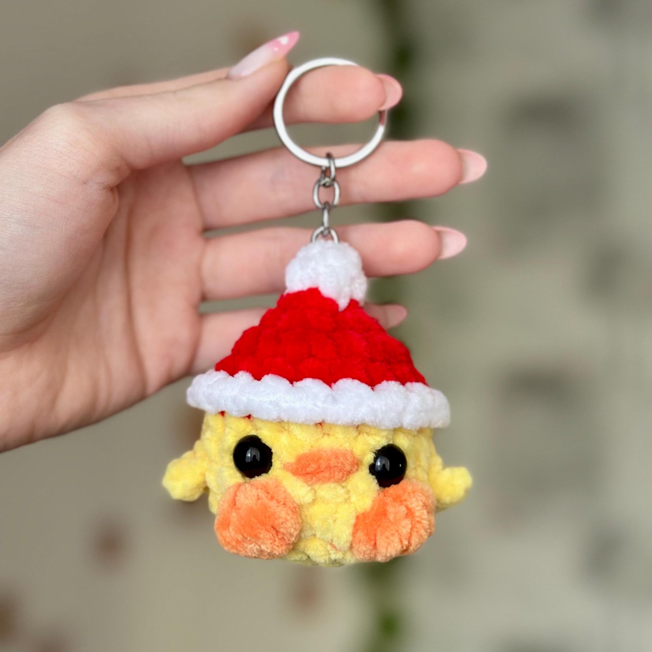 Mini duck in santa hat