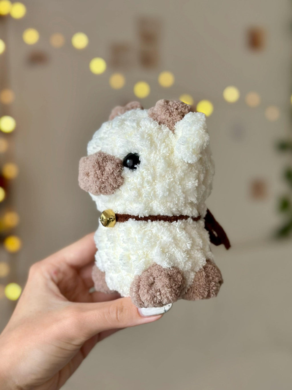 Fluffy Beige and Brown Cow