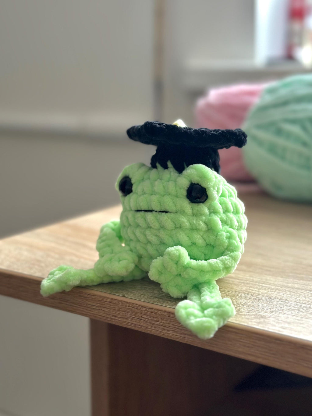 Crochet Graduation Frog Plushie – Handmade Class of 2025 Gift