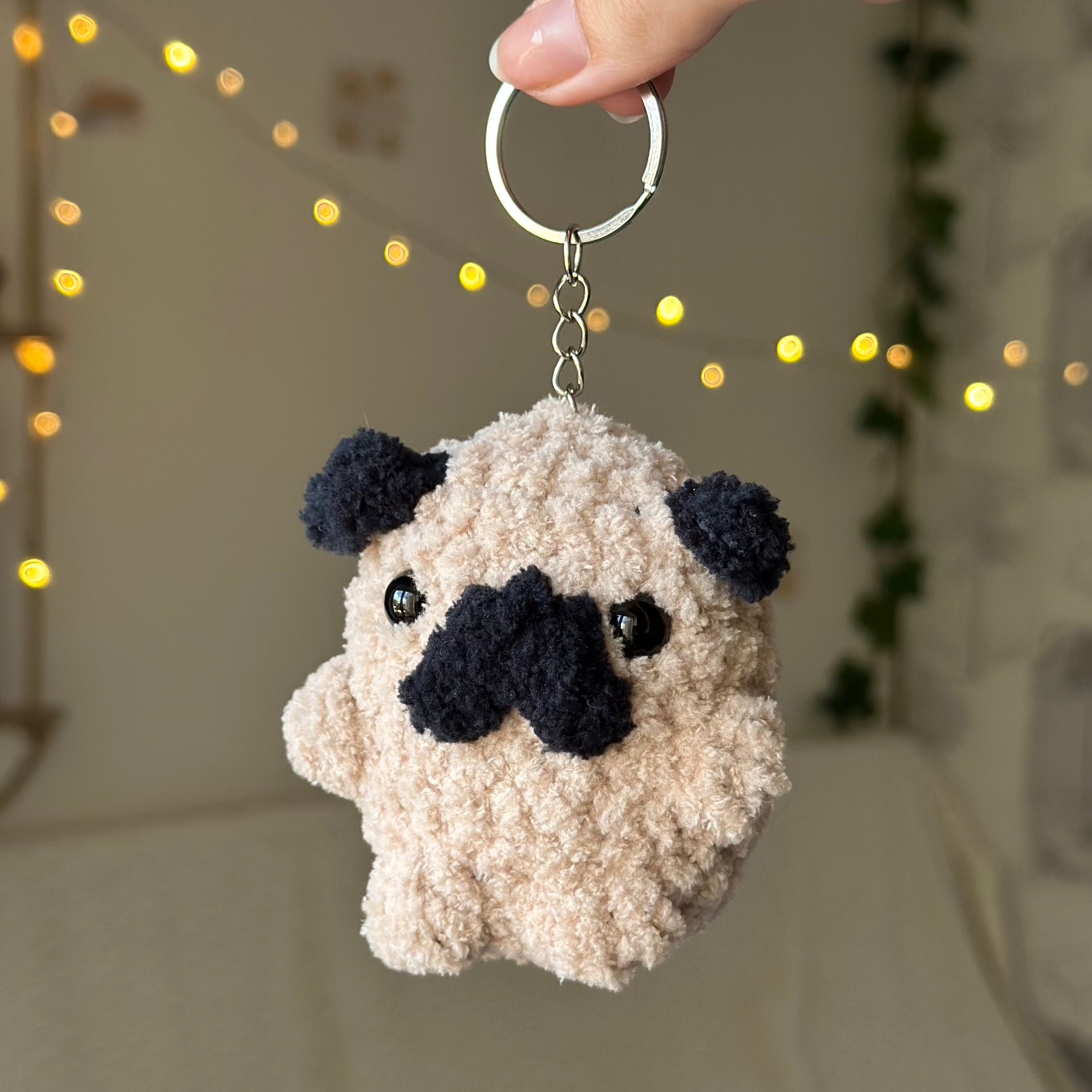 Mini fuzzy Pug dog
