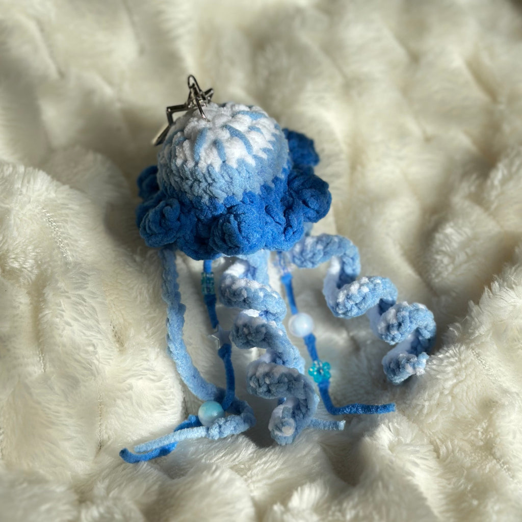 Jellyfish crochet keychain