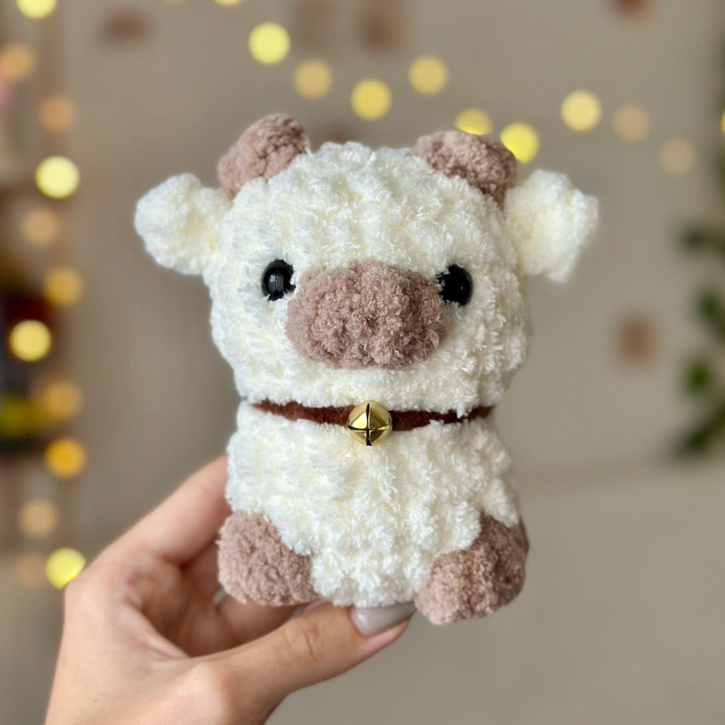 Fluffy Beige and Brown Cow