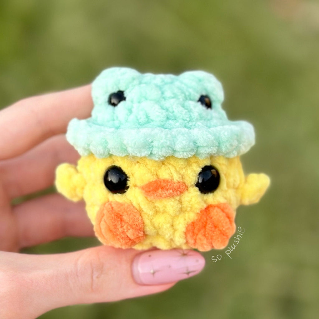 Mini Duck in Frog Hat